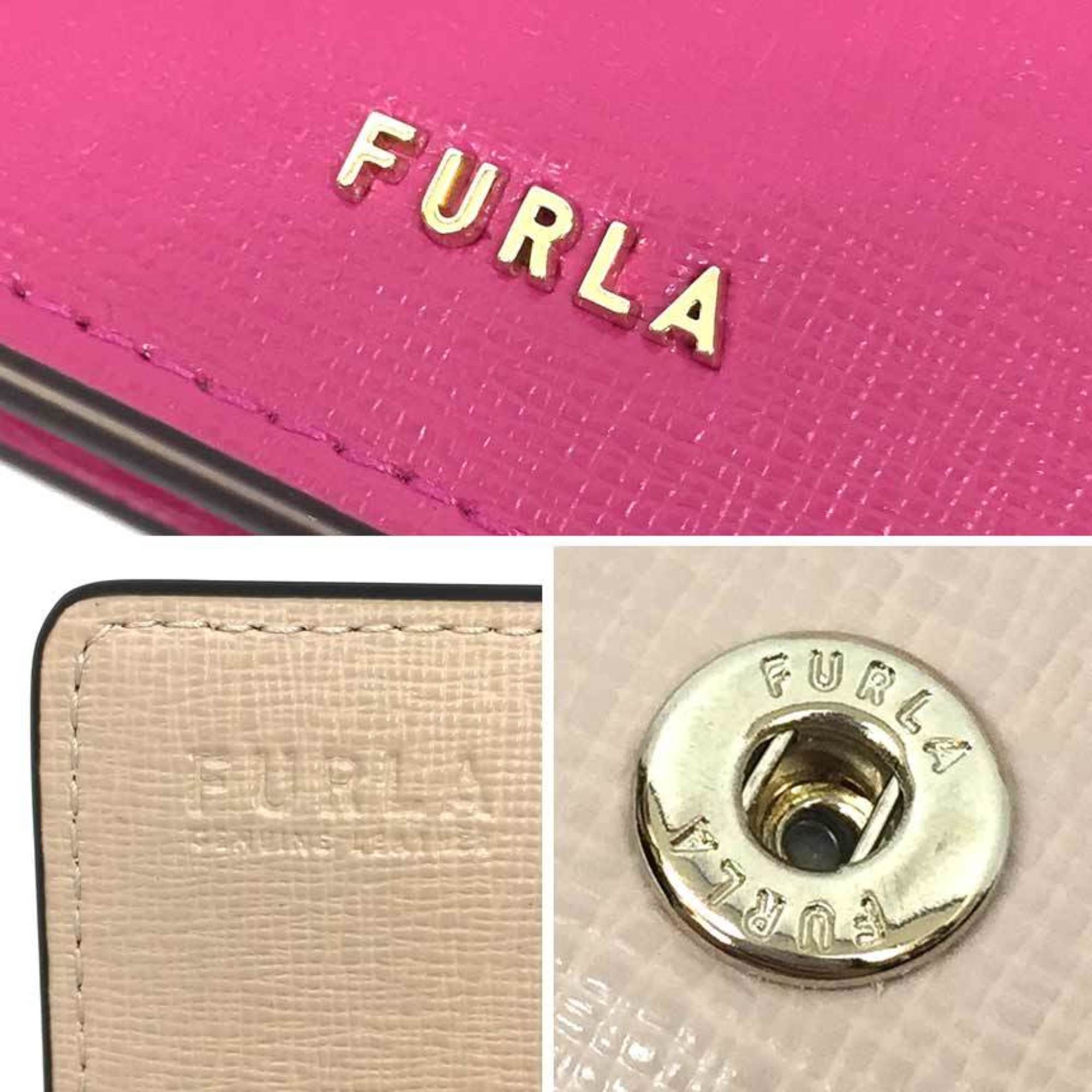 FURLA Babylon Saffiano Leather Small Card Case PCZ1 B30 PCZ1UNO B30000 PEONIA FUXIA BALLERINA (Pink) Wallet aq6325