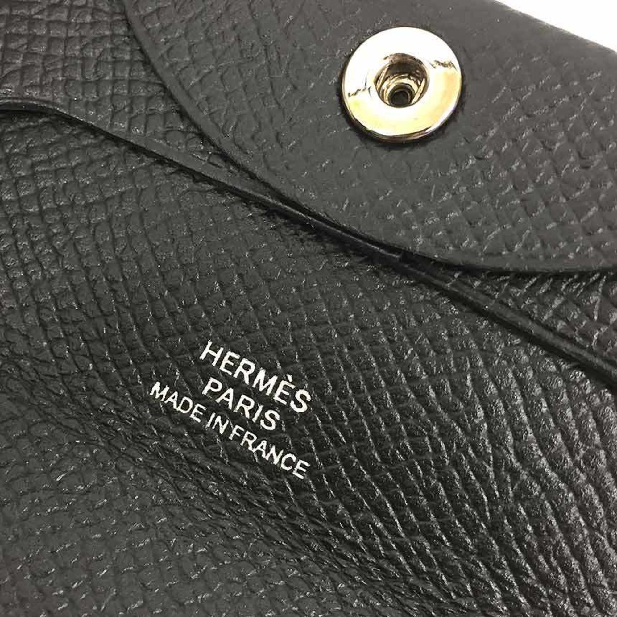 Hermes Bastia Coin Case PORTE-MONNAIE BASTIA Purse Epsom Leather Noir Black C Mark Wallet aq9897 10009928