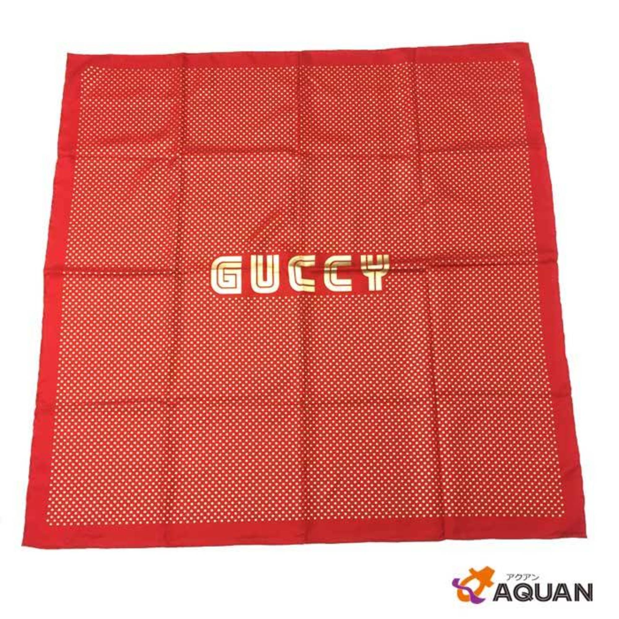 Super SALE GUCCI SEGA collaboration scarf muffler GUCCY large size 100% silk red