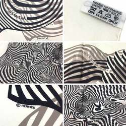 HERMES Scarf Muffler Carré 90 ONDE DE CHIC Refined Waves 100% Silk Black and White Grey Hermes aq9919 10008824