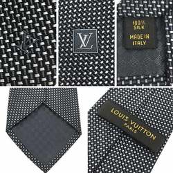 LOUIS VUITTON Louis Vuitton tie M70080 black gray 100% silk men's aq9948 10013313