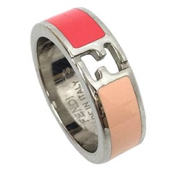 FENDI Ring FF F Is Bicolor S Size 10.5 Silver Pink Women's aq9956