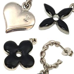 Louis Vuitton LOUIS VUITTON Boucle Sweet Monogram M65677 Earrings Silver Black Color Flower Heart Star Women's aq9835
