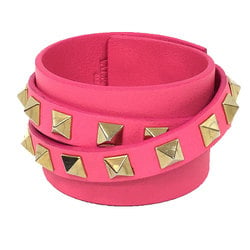 Valentino Garavani Rockstud Leather Bracelet Pink aq9902 10013734