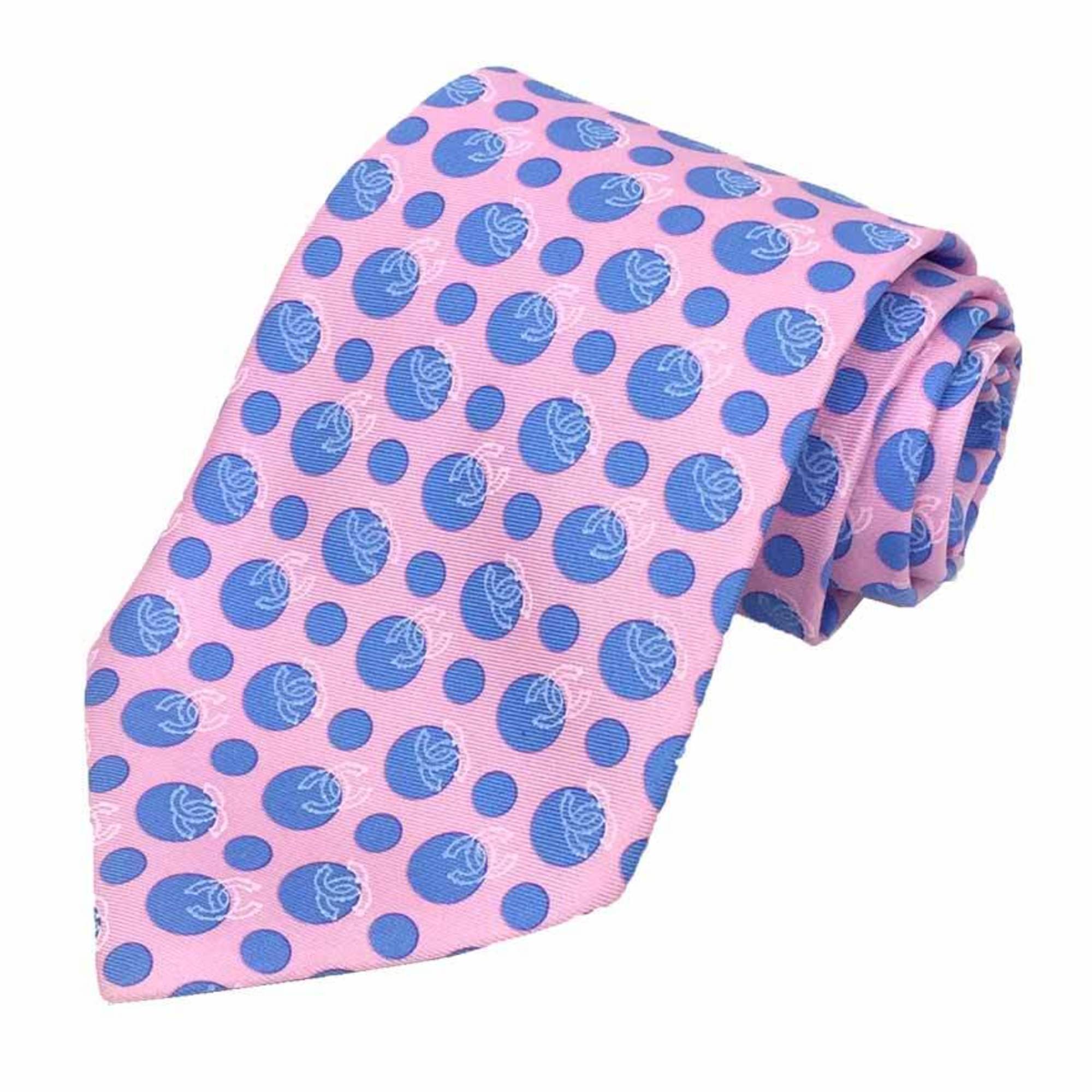 CHANEL Chanel tie dot silk light blue men's