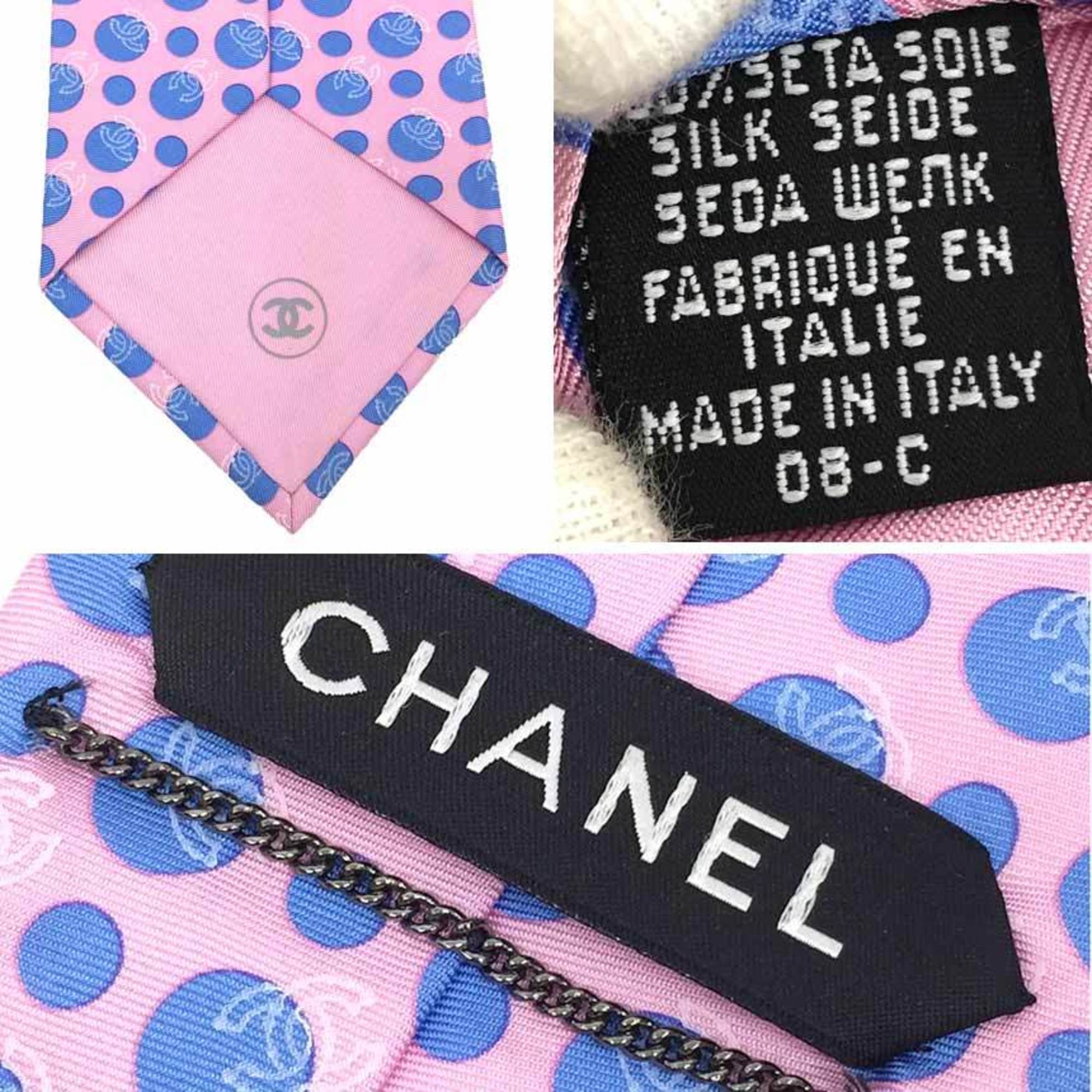 CHANEL Chanel tie dot silk light blue men's