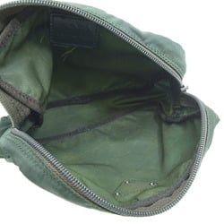 Prada pouch for women, nylon pouch, dark green