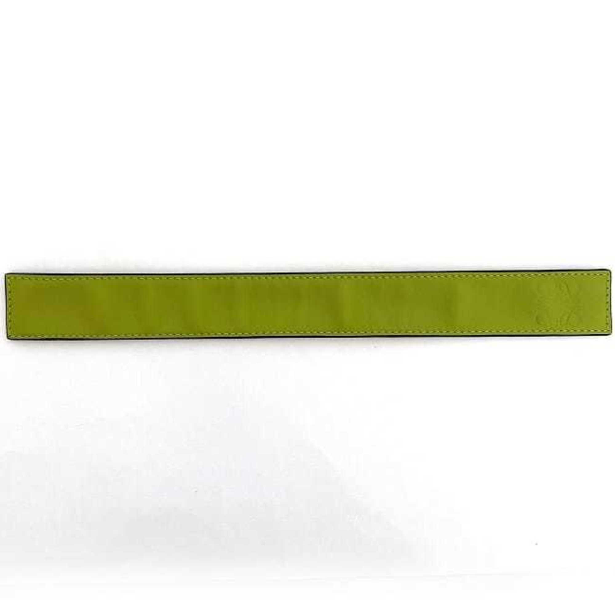 LOEWE Bracelet Light Green Brown Anagram ec-20485 Leather Snap Women's