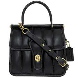 Coach 2-way bag, black, C3844, f-20405, puffer leather, COACH, turnlock, chain, shoulder ladies