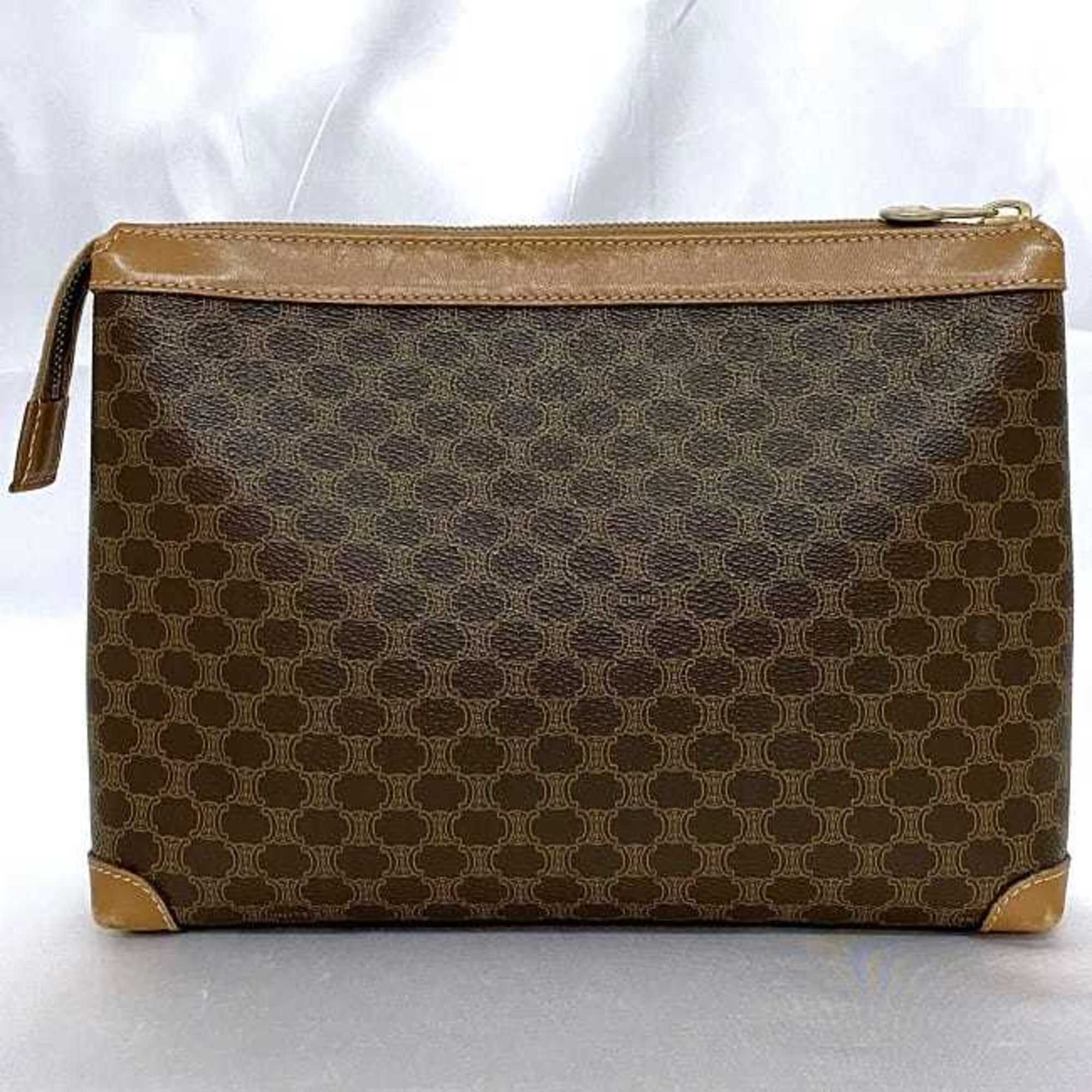 Celine clutch bag brown macadam ec-20280 second pouch PVC leather CELINE women's