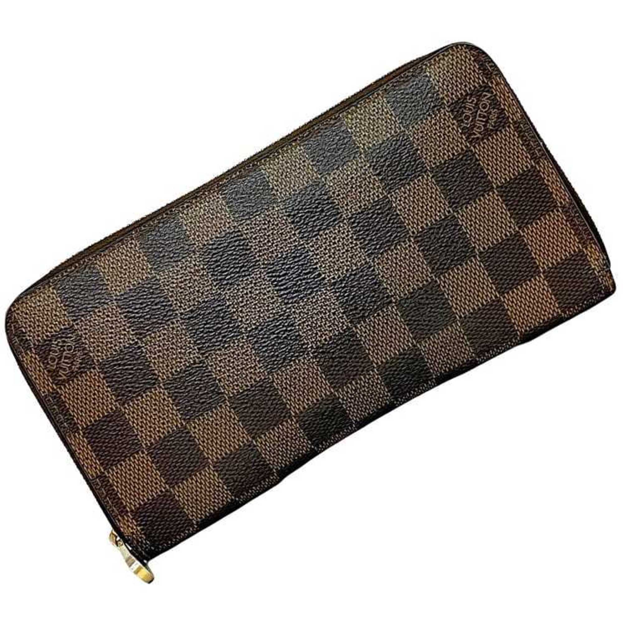 Louis Vuitton Round Long Wallet Zippy Brown Damier Ebene N60015 ec-20383 Canvas CA2048 LOUIS VUITTON