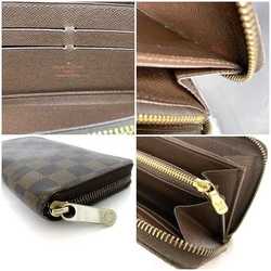 Louis Vuitton Round Long Wallet Zippy Brown Damier Ebene N60015 ec-20383 Canvas CA2048 LOUIS VUITTON