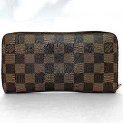 Louis Vuitton Round Long Wallet Zippy Brown Damier Ebene N60015 ec-20383 Canvas CA2048 LOUIS VUITTON