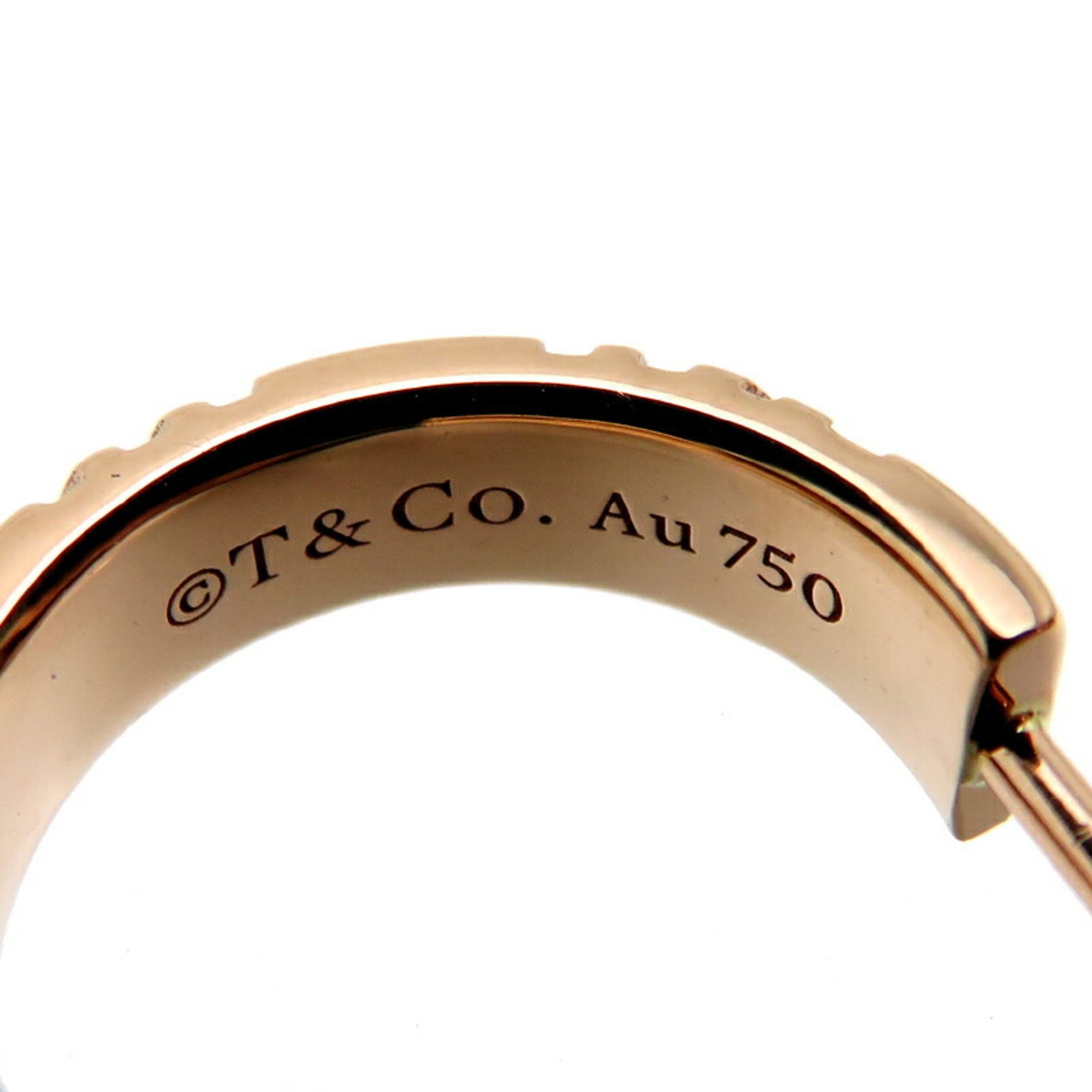 Tiffany Atlas X-Hoop Small Women's Earrings 750 Pink Gold