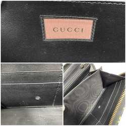 Gucci Round Long Wallet Black Blue GG Marmont Ghost 448087 f-20443 Leather GUCCI Paint Quilting Men's Women's