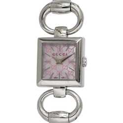 Gucci Watch Tornavani Pink Shell Silver YA120515 f-20453 Square SS Quartz GUCCI Dial GG Micro Battery Operated Women's