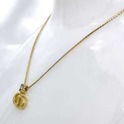 Christian Dior Necklace Gold ec-20359 CD GP Stone Women's