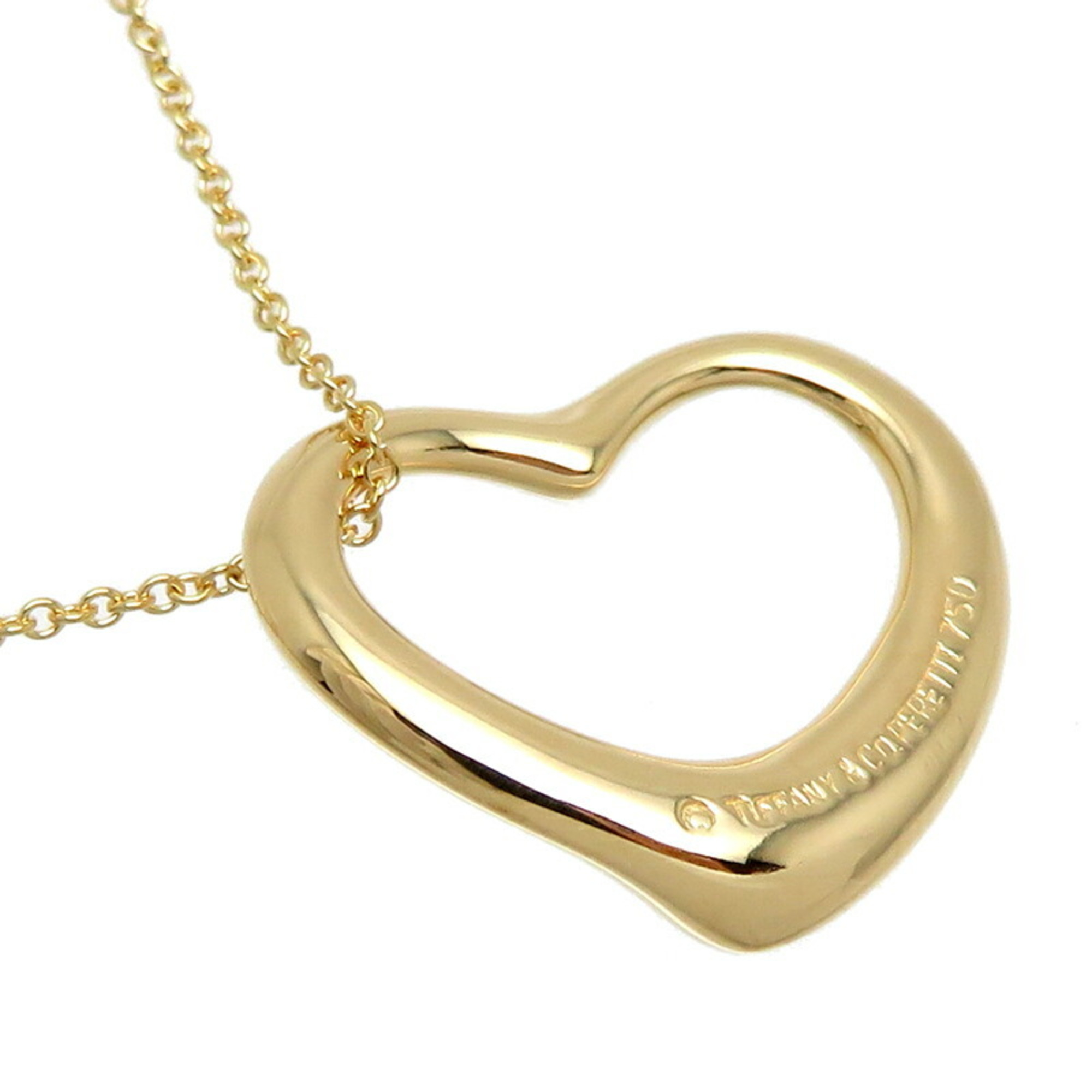 Tiffany Elsa Peretti Heart Women's Necklace 750 Yellow Gold