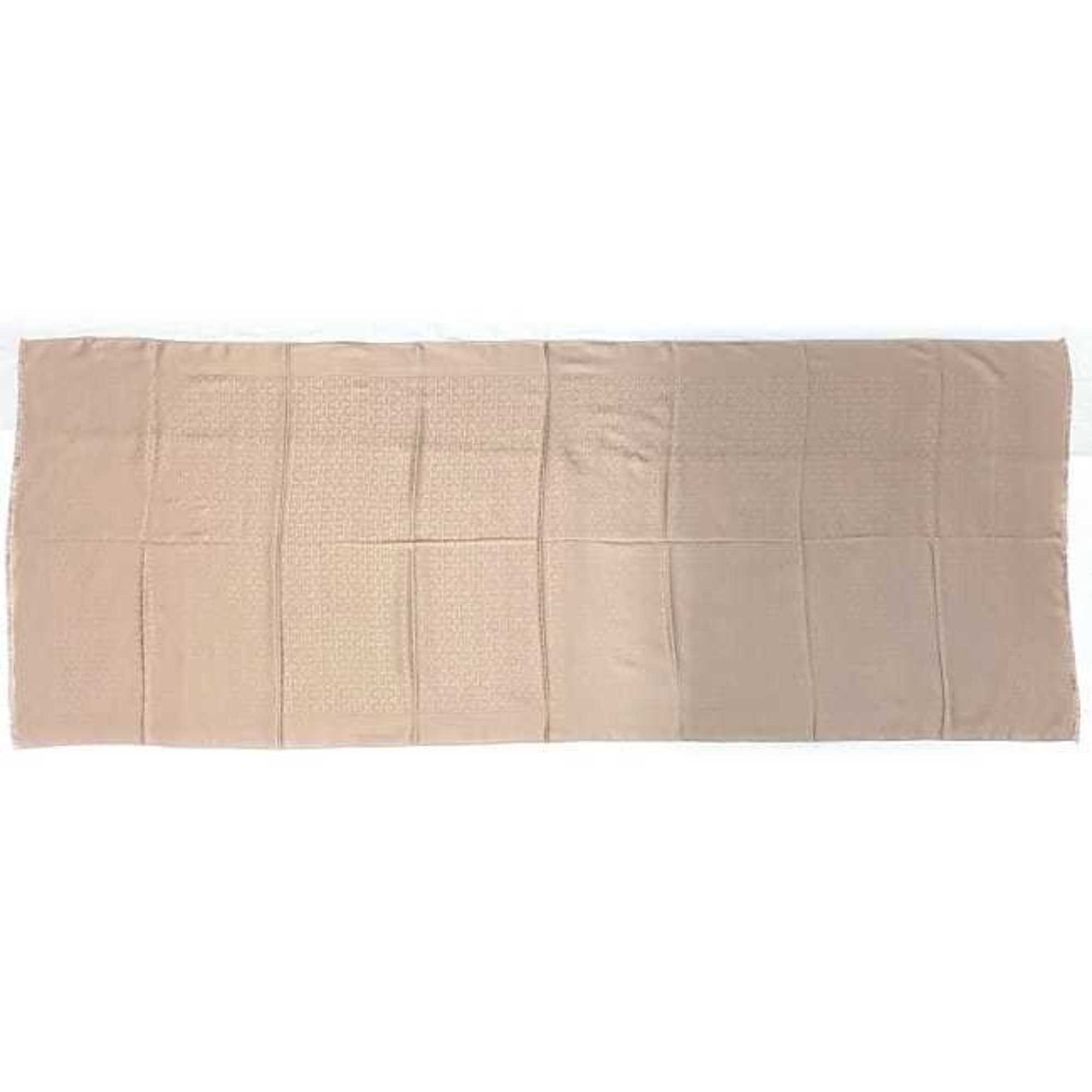 Salvatore Ferragamo scarf, pink beige, Gancini 327987 003 ec-20442, silk, Ferragamo, long, women's