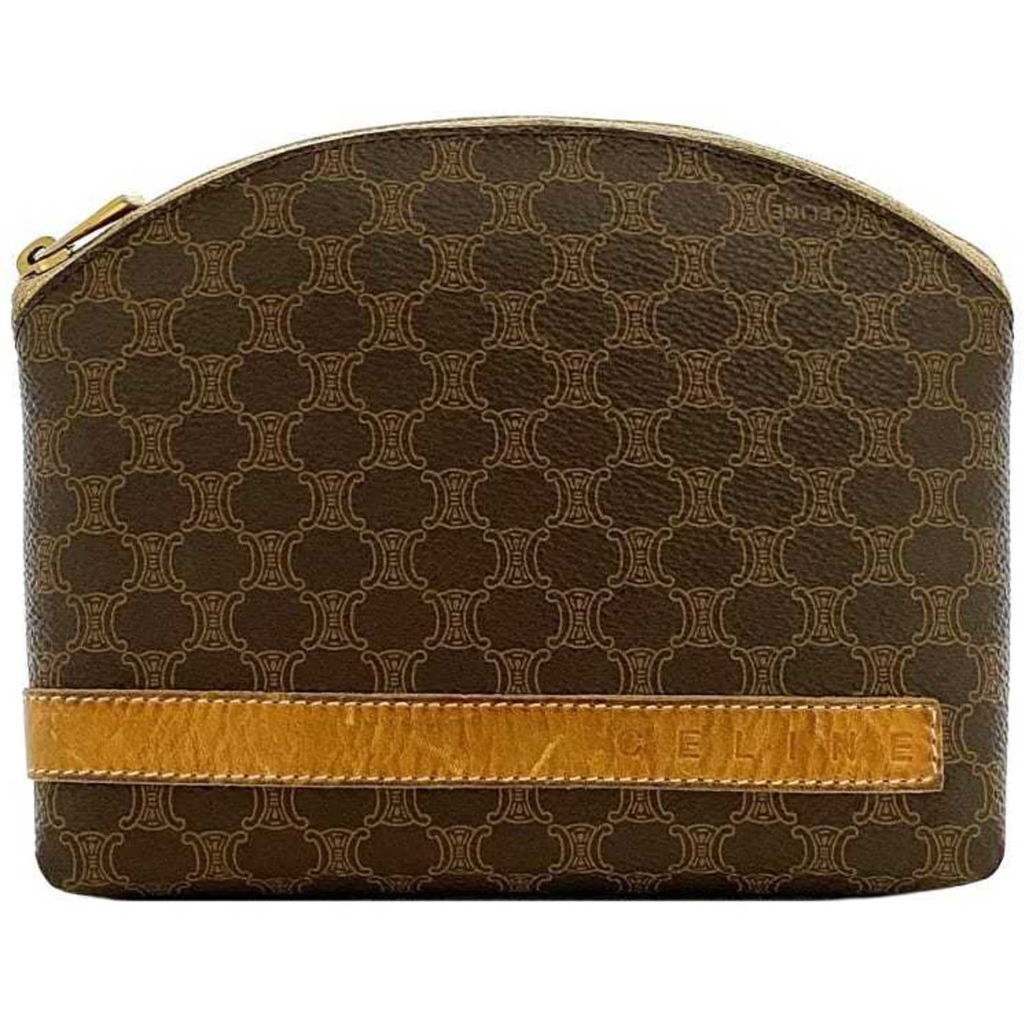 Celine pouch brown macadam ec-20272 PVC leather M/00/2 CELINE women's compact