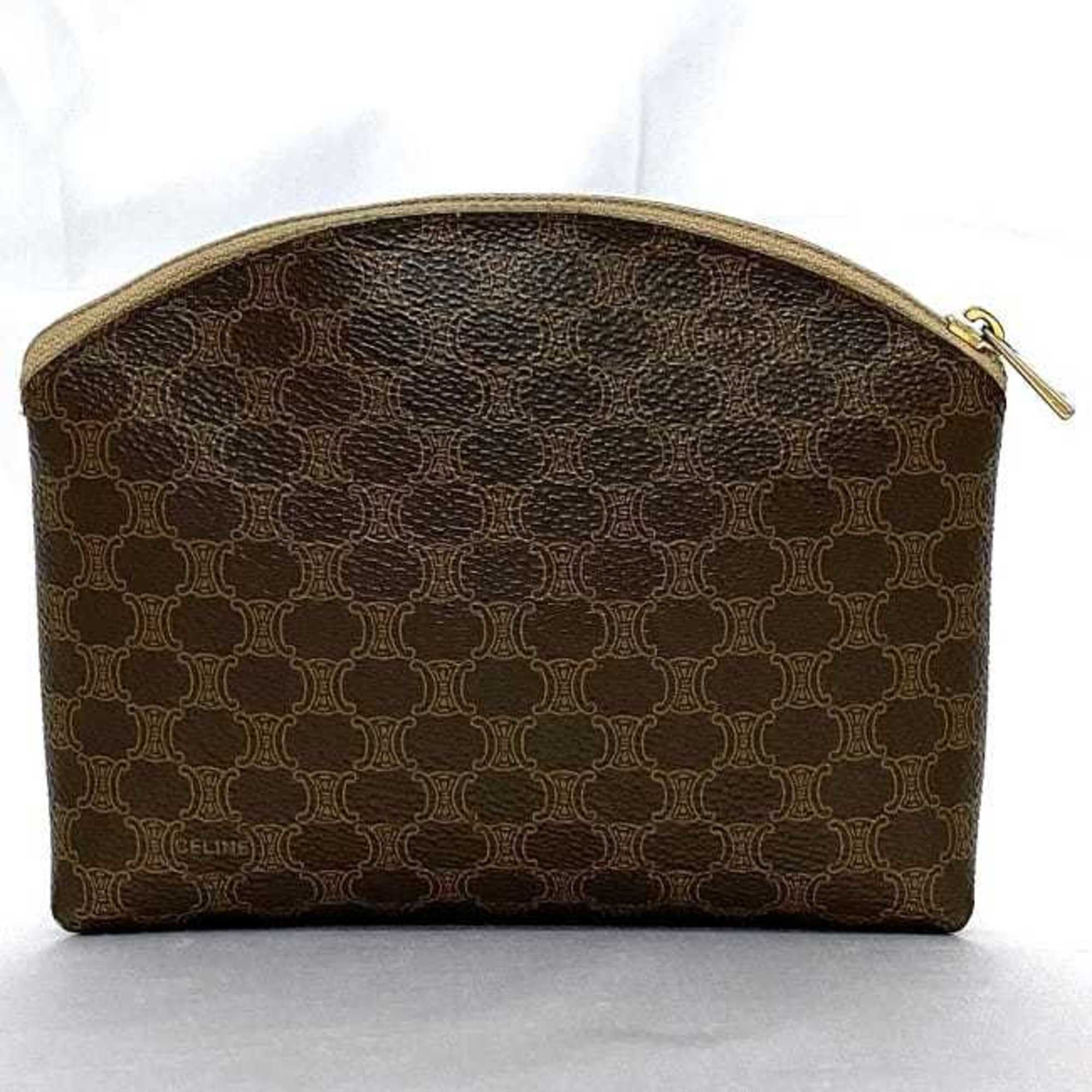 Celine pouch brown macadam ec-20272 PVC leather M/00/2 CELINE women's compact