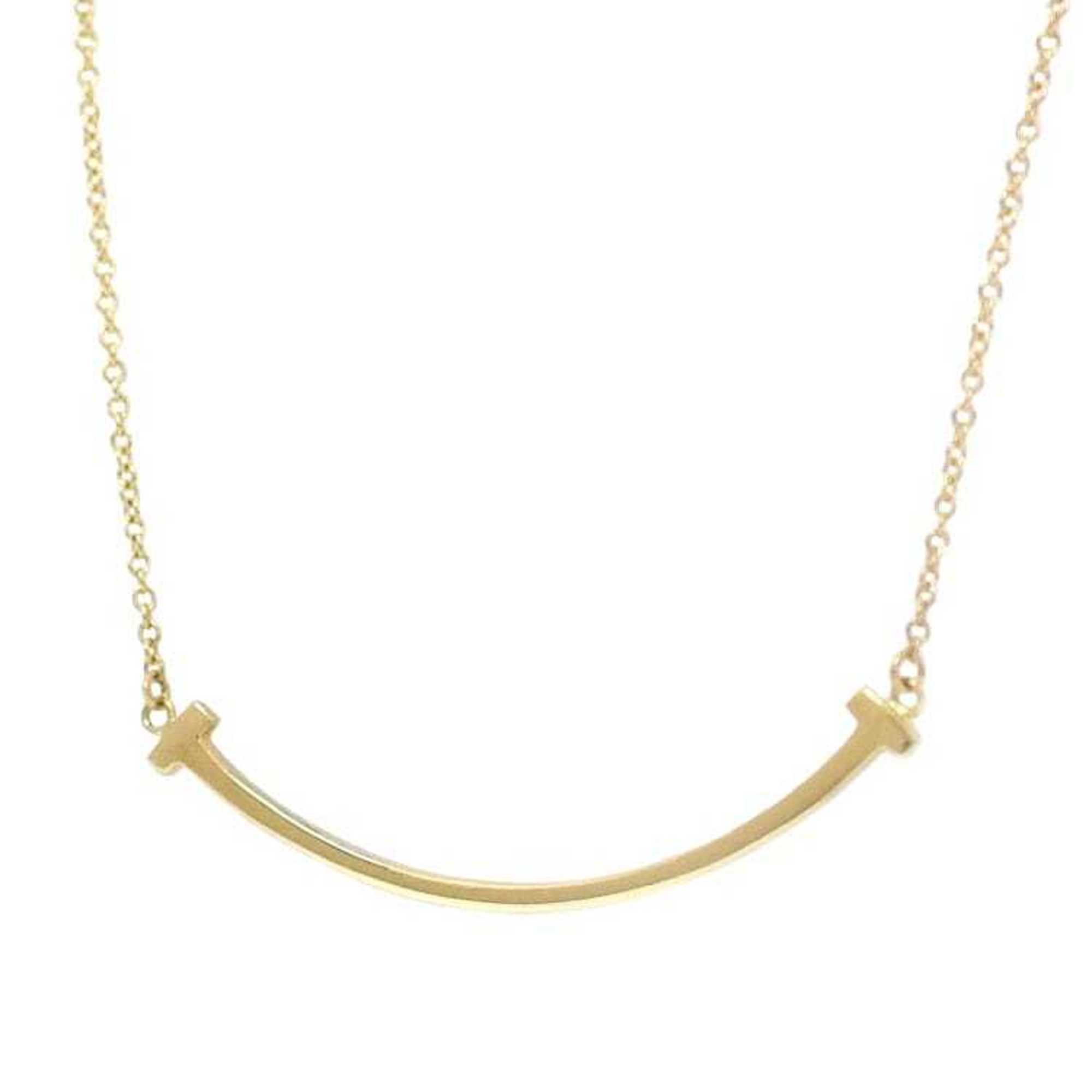 Tiffany T Smile Small Necklace Yellow Gold YG f-20389 Au 750 K18 TIFFANY&Co. 18K Women's