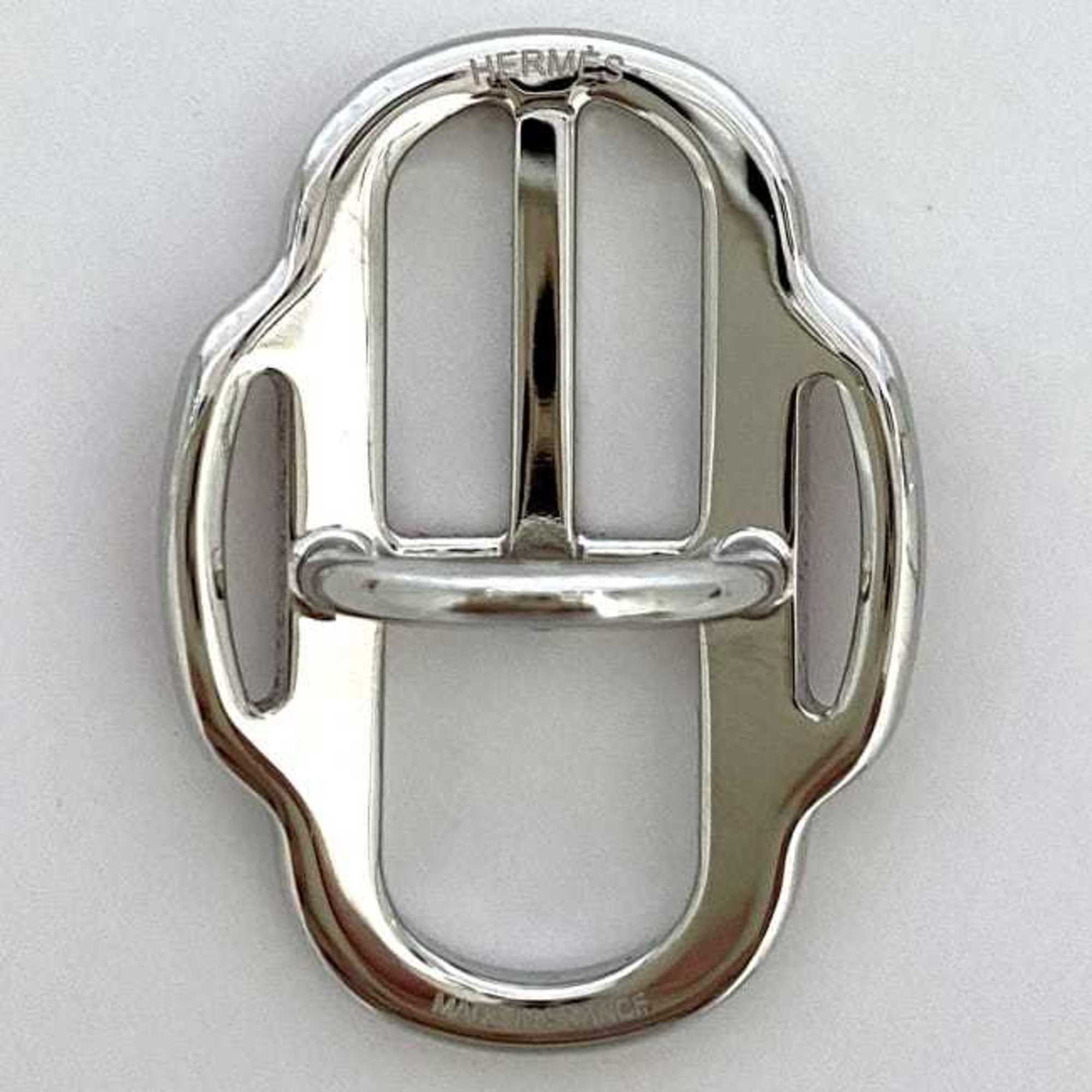 Hermes scarf ring buckle boucle silver red f-20356 metal HERMES bicolor P fittings palladium ladies