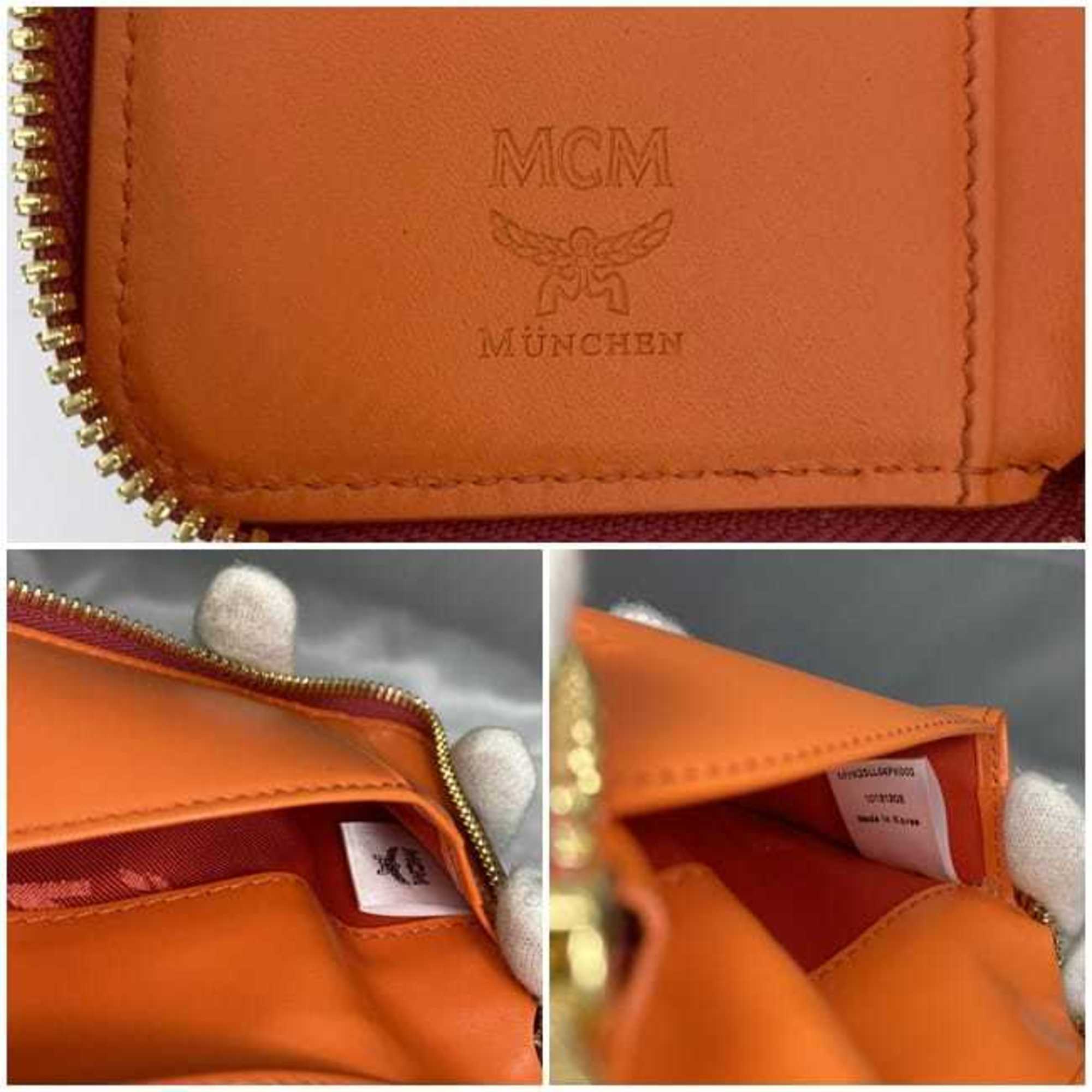 MCM Key Case Pink MYK 2SLL04 PK001 f-20320 Grain Leather Card Ring Ladies