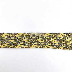 Hermes tie yellow ec-20347 100% silk HERMES lion animal men's