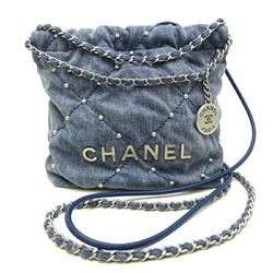 Chanel 22 Handbag Women's Shoulder Bag AS3980 Denim Blue