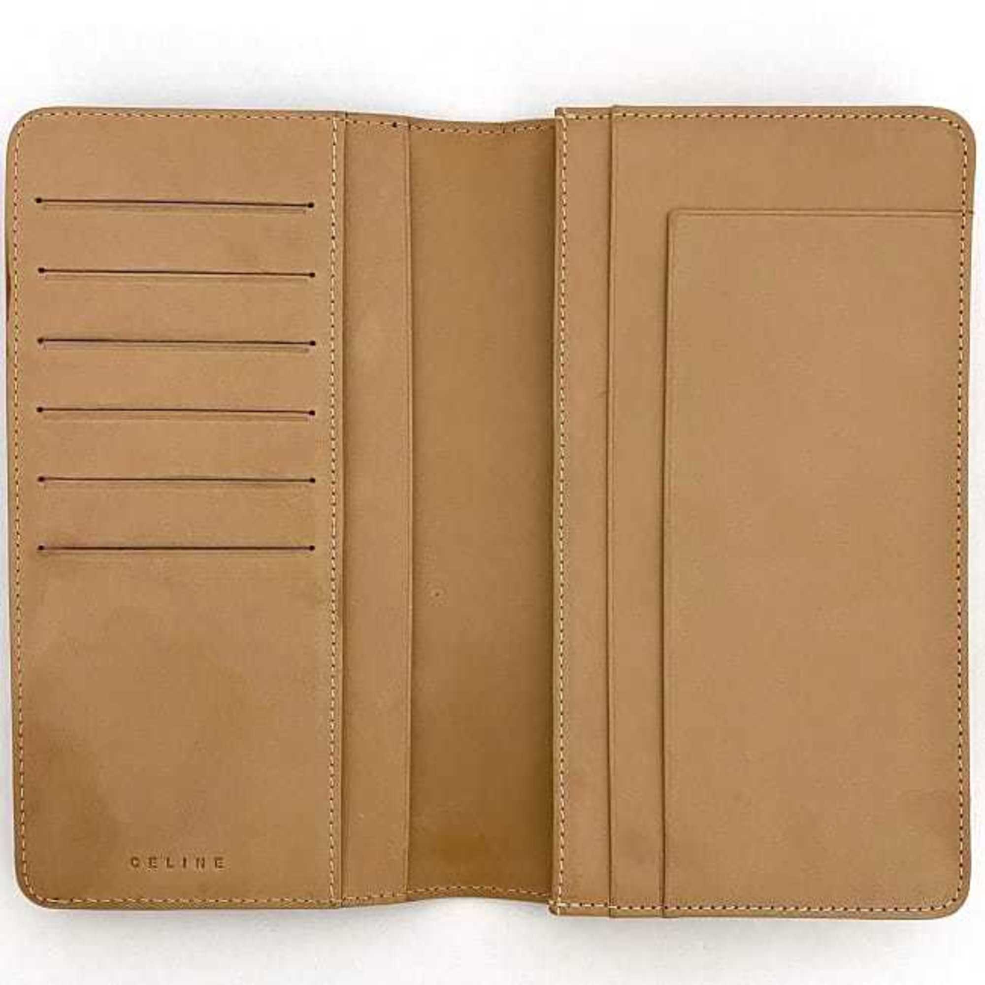 CELINE Bi-fold Long Wallet Brown Macadam ec-20447 Billfold PVC Leather Women's