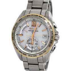 Seiko Watch Brightz Date White Silver 8B54-0AW0 f-20461 Solar Quartz SEIKO Men's Battery Color Dial Stainless Steel