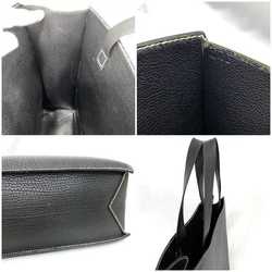 Hermes tote bag Lucy GM black f-20525 leather □C stamp HERMES stitching self-standing a4