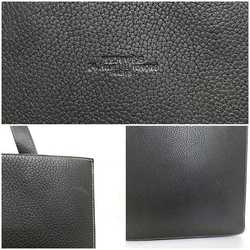 Hermes tote bag Lucy GM black f-20525 leather □C stamp HERMES stitching self-standing a4