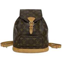 Louis Vuitton Backpack Montsouris MM Brown Monogram M51136 f-20472 Canvas Tanned Leather SP1907 LOUIS VUITTON Flap Belt