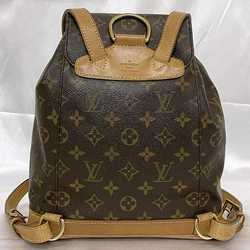 Louis Vuitton Backpack Montsouris MM Brown Monogram M51136 f-20472 Canvas Tanned Leather SP1907 LOUIS VUITTON Flap Belt