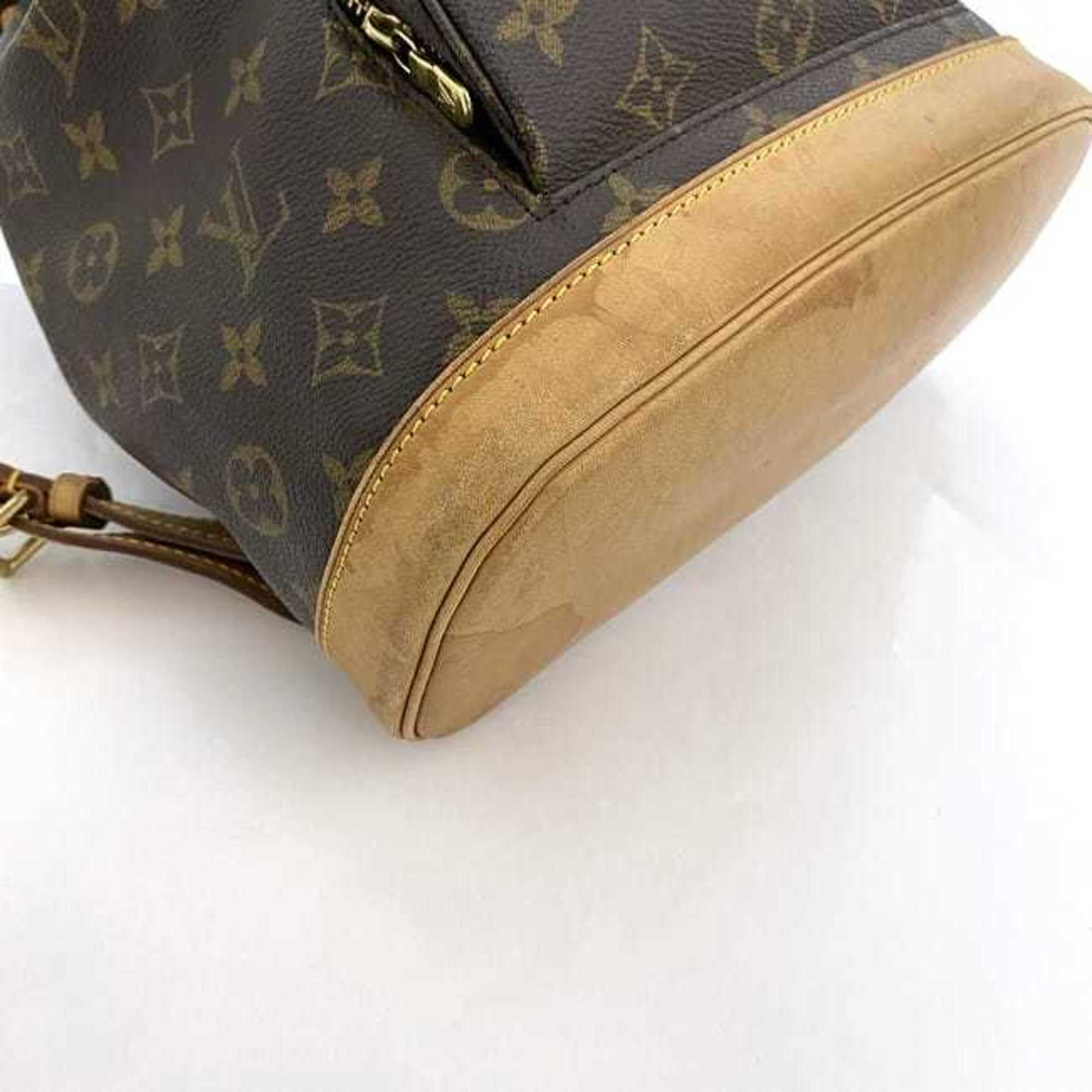 Louis Vuitton Backpack Montsouris MM Brown Monogram M51136 f-20472 Canvas Tanned Leather SP1907 LOUIS VUITTON Flap Belt