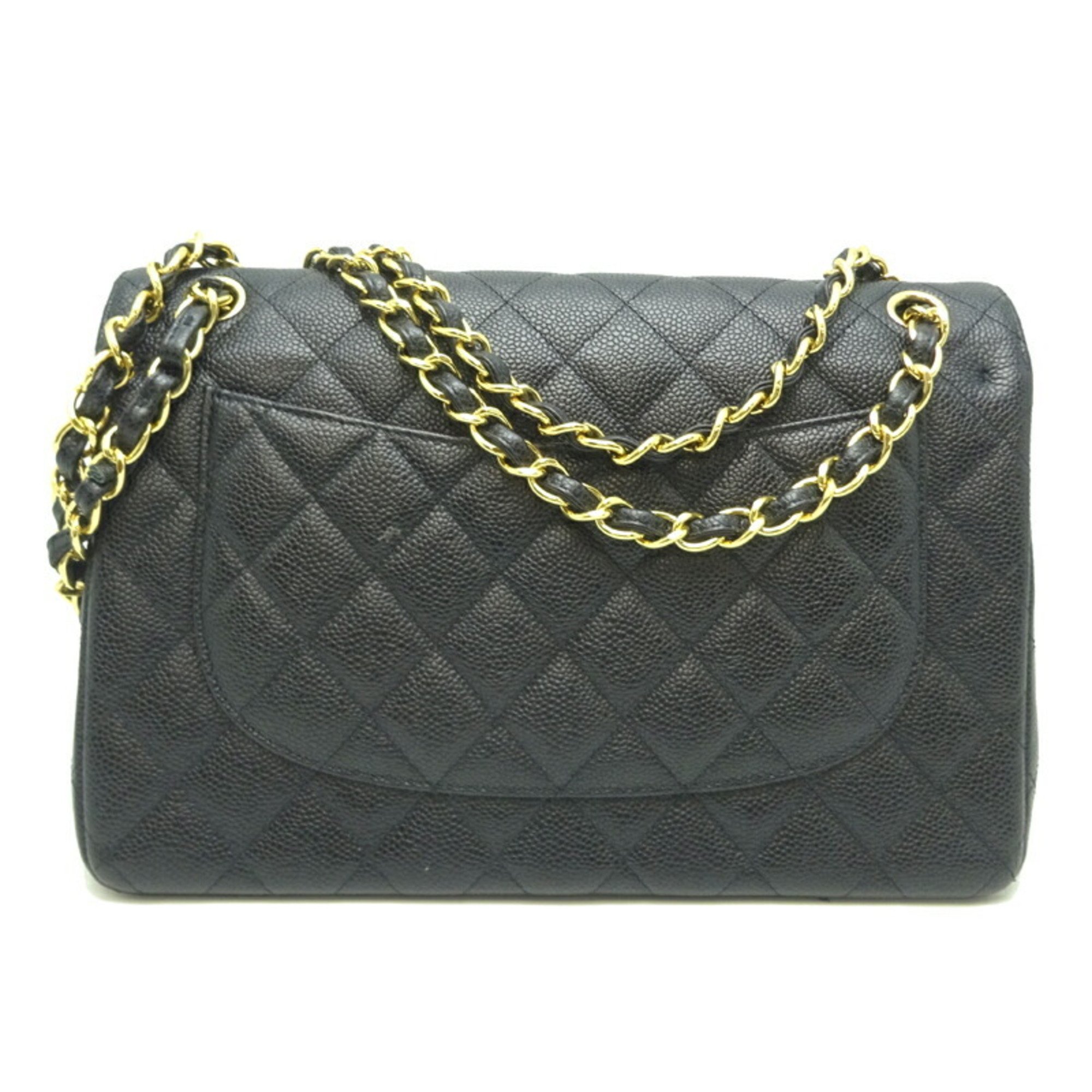 Chanel Matelasse 30 Chain Shoulder Women's Bag Caviar Skin Black