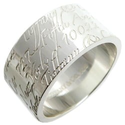 Tiffany SV925 Notes Wide Men's Ring, Silver 925, Size 15