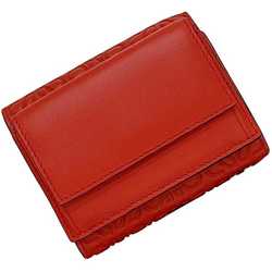 LOEWE Tri-fold Wallet Red Anagram 107.55.S26 f-20474 Leather Compact Vivid Women's