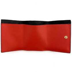 LOEWE Tri-fold Wallet Red Anagram 107.55.S26 f-20474 Leather Compact Vivid Women's