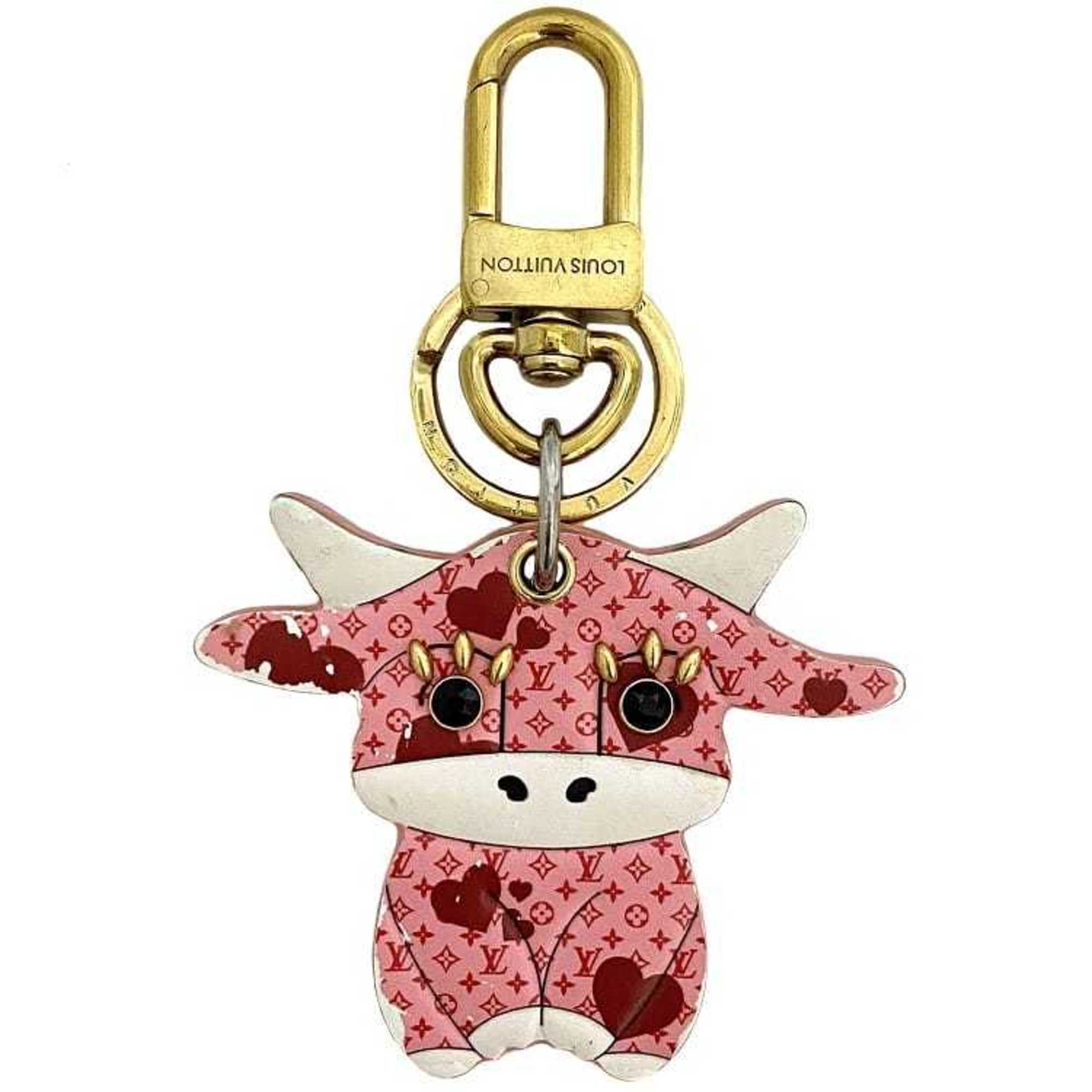 Louis Vuitton Charm Portocle LV Rodeo Pink Monogram M80243 ec-20410 Bag Cow Keychain Leather BC0211 LOUIS VUITTON Character Calf Women's