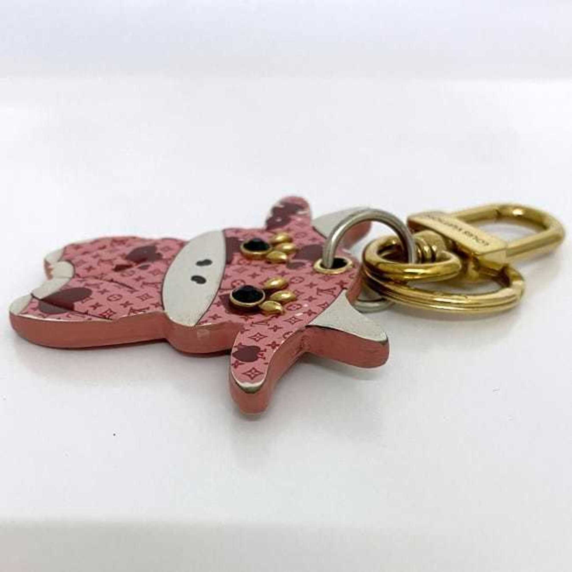 Louis Vuitton Charm Portocle LV Rodeo Pink Monogram M80243 ec-20410 Bag Cow Keychain Leather BC0211 LOUIS VUITTON Character Calf Women's