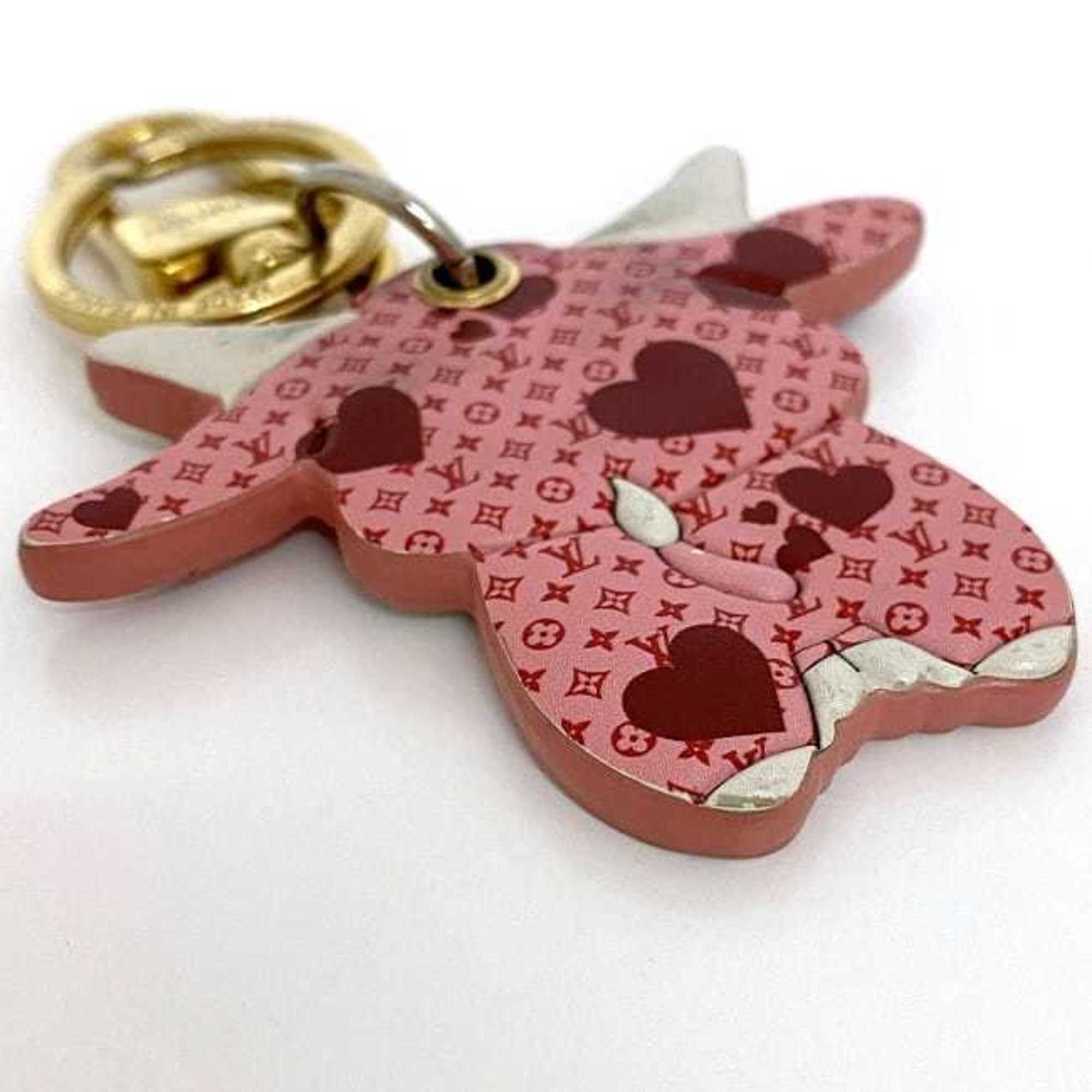 Louis Vuitton Charm Portocle LV Rodeo Pink Monogram M80243 ec-20410 Bag Cow Keychain Leather BC0211 LOUIS VUITTON Character Calf Women's