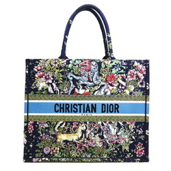 Christian Dior Book Tote Large Women's Bag Canvas Navy
