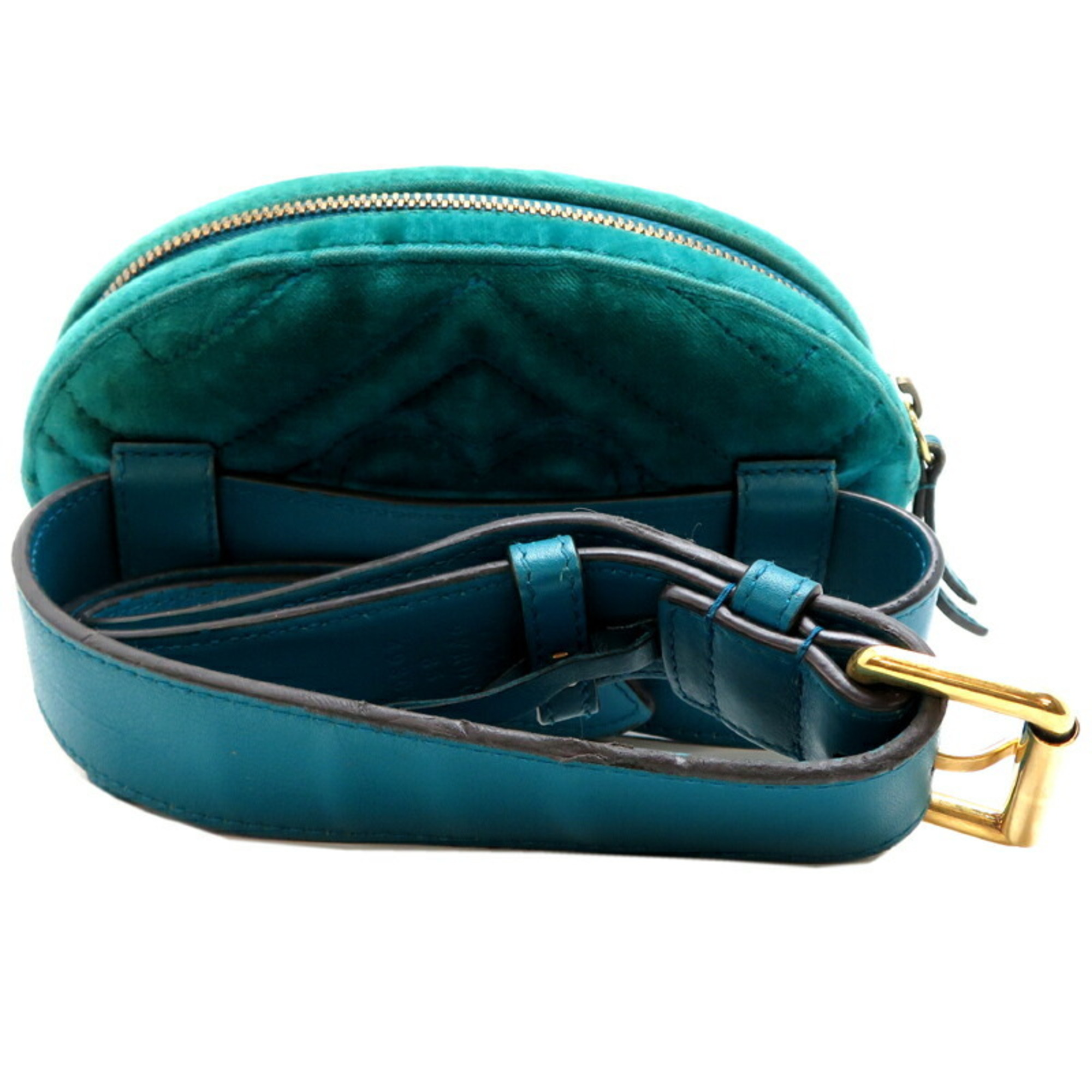 Gucci GG Marmont Women's Waist Bag 476434 Suede Green