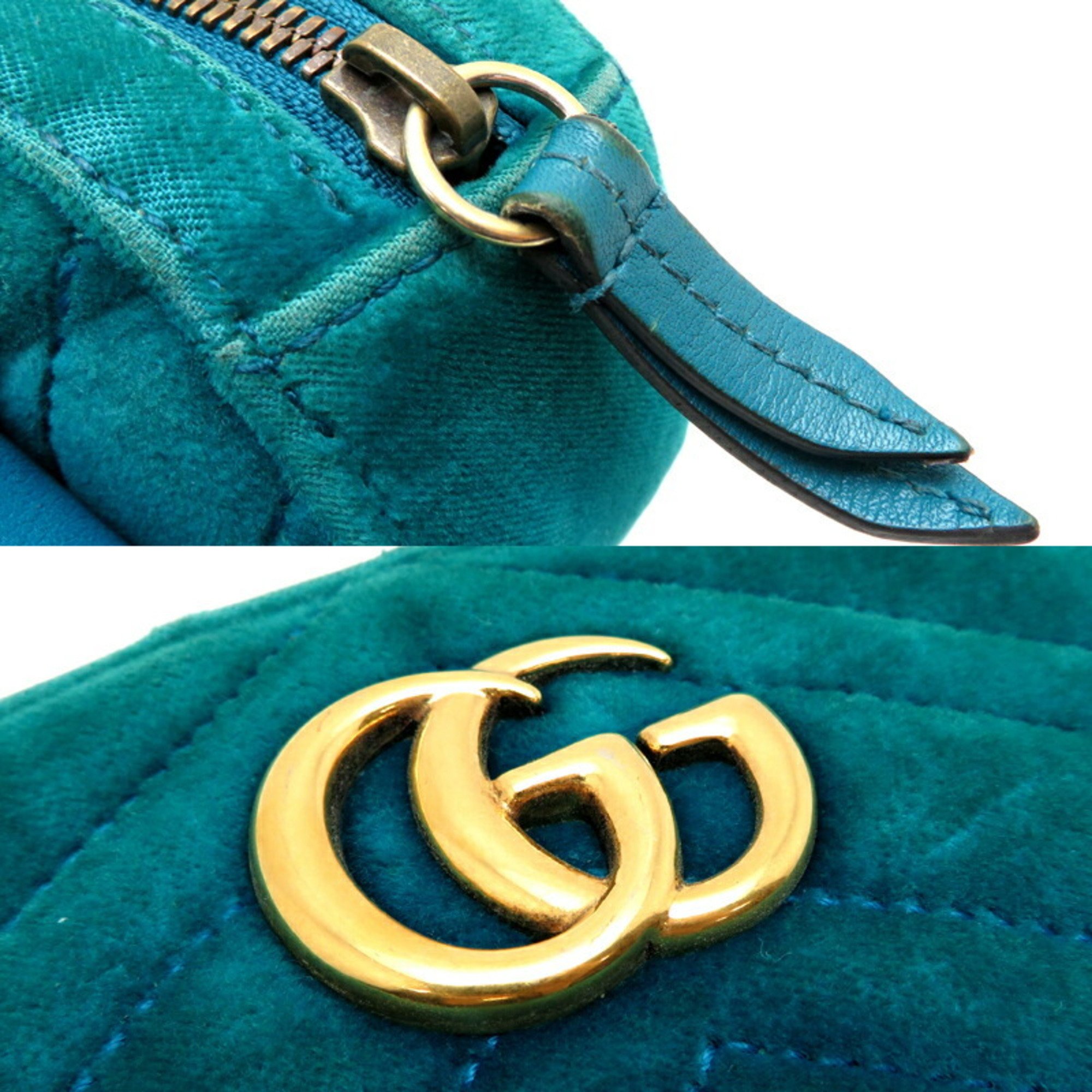 Gucci GG Marmont Women's Waist Bag 476434 Suede Green