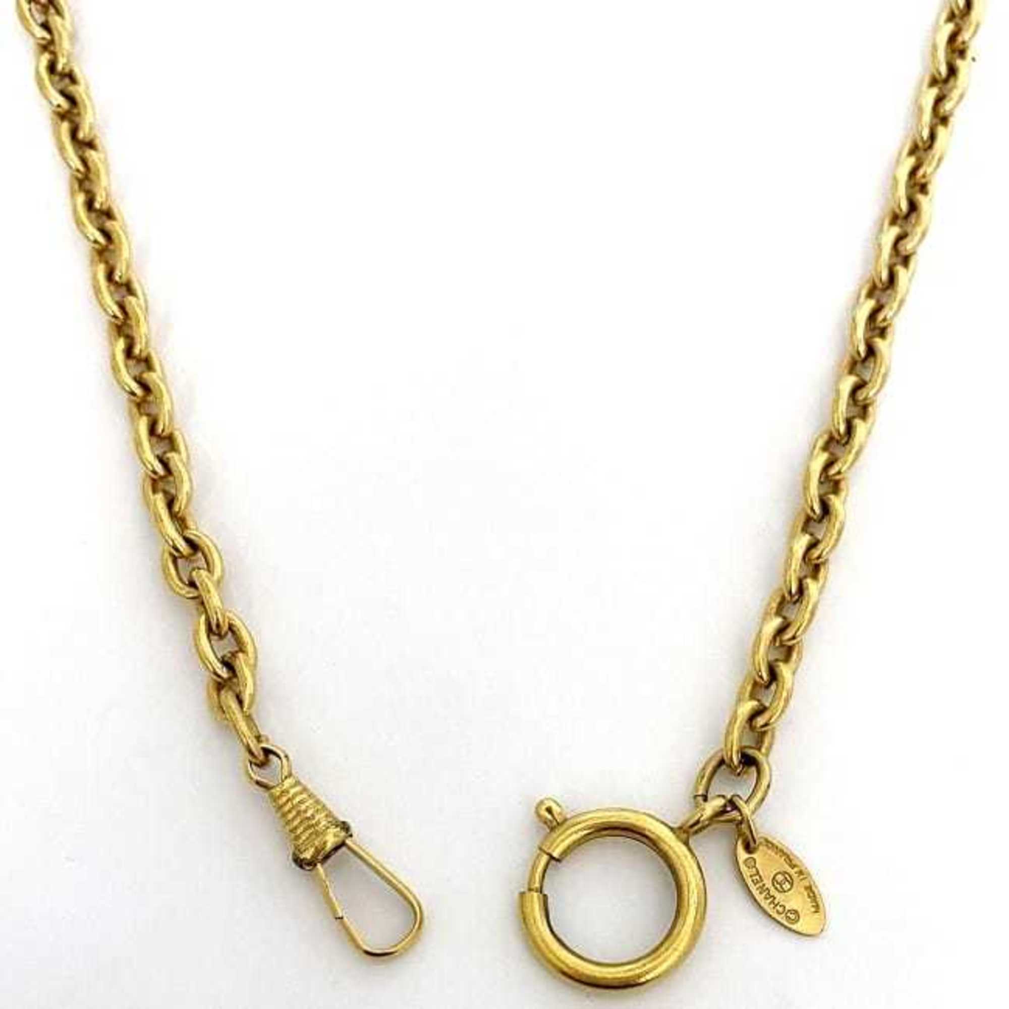 Chanel Necklace Gold f-20510 Long GP CHANEL Coco Mark Diamond Chain Women's