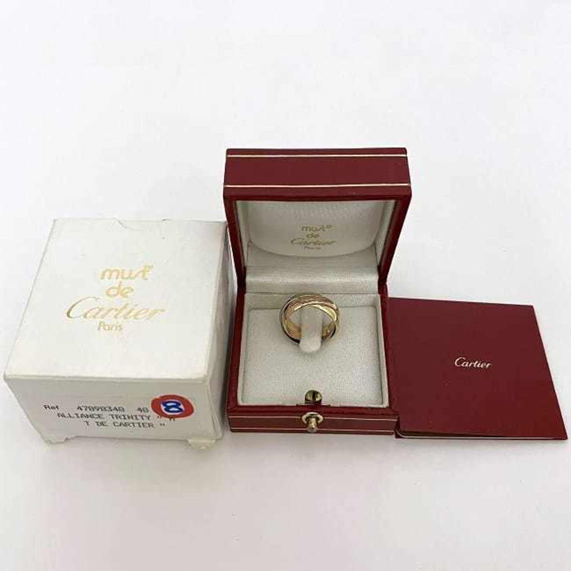 Cartier Trinity Ring Yellow Gold White Pink f-20393 Au 750 K18 Triple YG PG WG Ladies