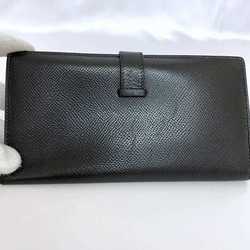 Hermes Bi-fold Long Wallet Bearn Black f-20503 Leather Togo 〇Z Stamp HERMES Women's